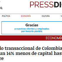 El mercado transaccional de Colombia moviliza un 14% menos de capital hasta septiembre